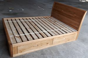 Giường ngủ gỗ Sồi Mỹ có hộc tủ
